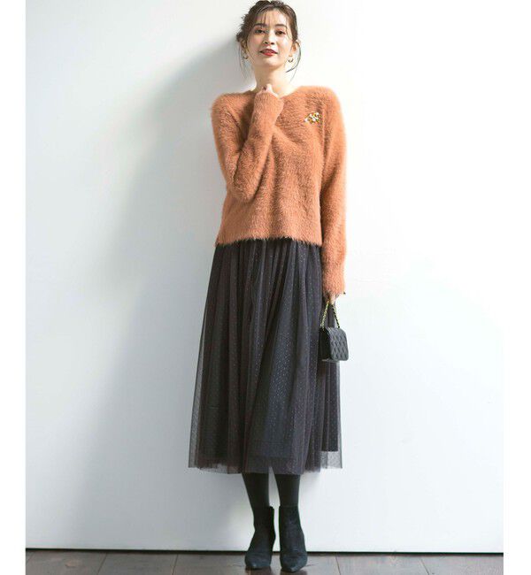 組曲「【前後着用可】2WAYナイロンファー ニット」|カーディガン|