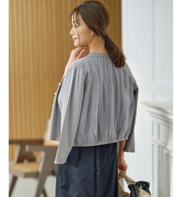 組曲「【WEB限定】バックチュールツイン セット」|カーディガン|グレージュ系