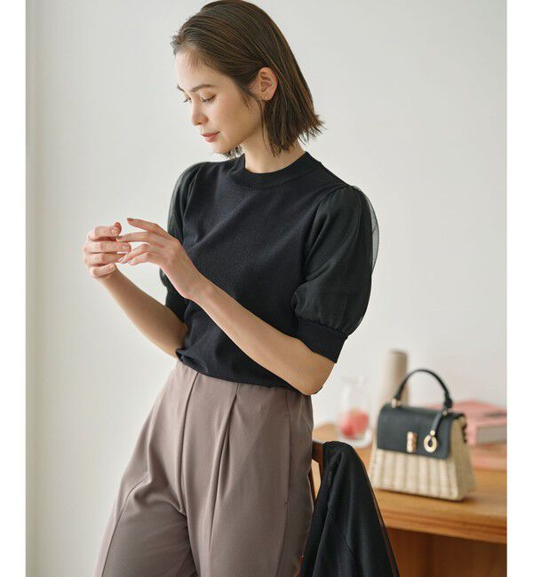 組曲「【WEB限定】バックチュールツイン セット」|カーディガン|ブラック系