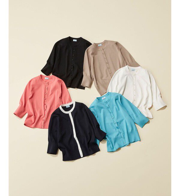 組曲「【洗える・6色展開】CANDYボタン 半袖カーディガン」|カーディガン|