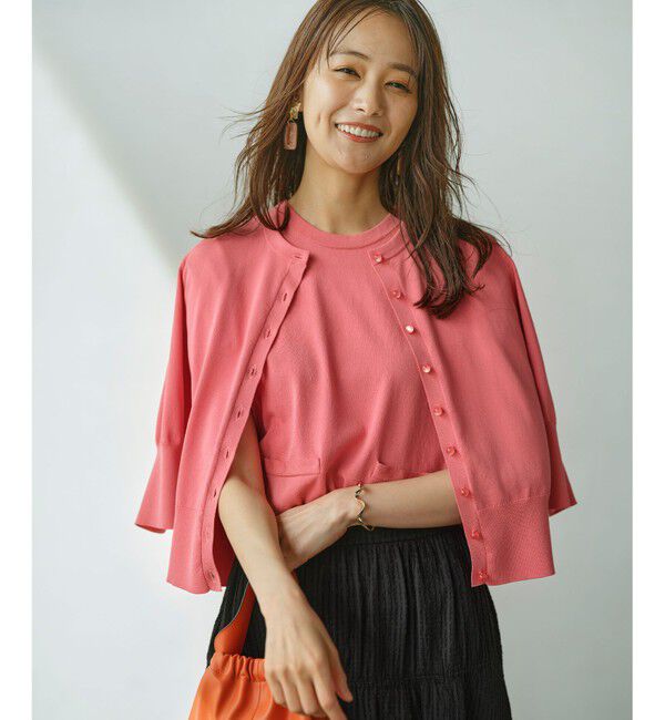 組曲「【洗える・6色展開】CANDYボタン 半袖カーディガン」|カーディガン|ｲﾝｶﾛｰｽ