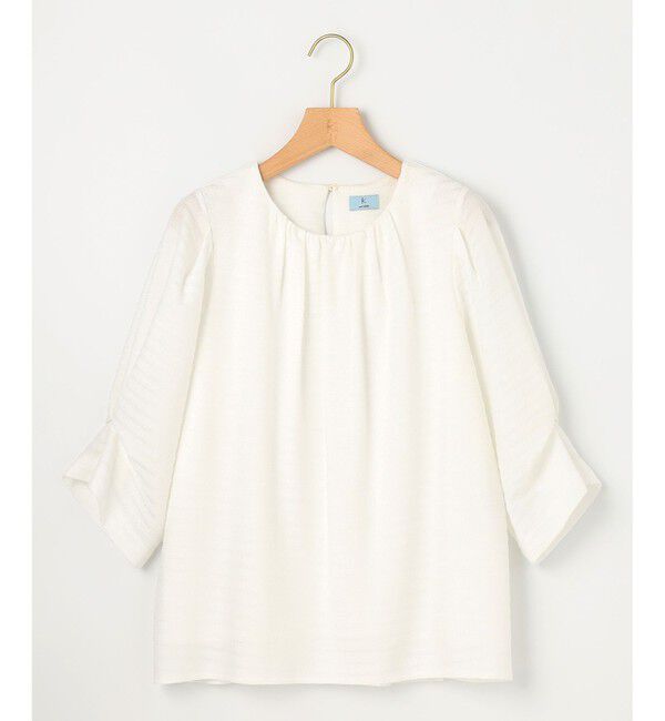 組曲「【WEB限定】ボーダージャガード タック袖ブラウス」|シャツ・ブラウス|