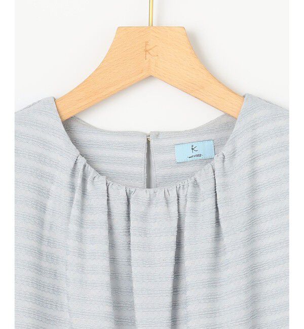 組曲「【WEB限定】ボーダージャガード タック袖ブラウス」|シャツ・ブラウス|