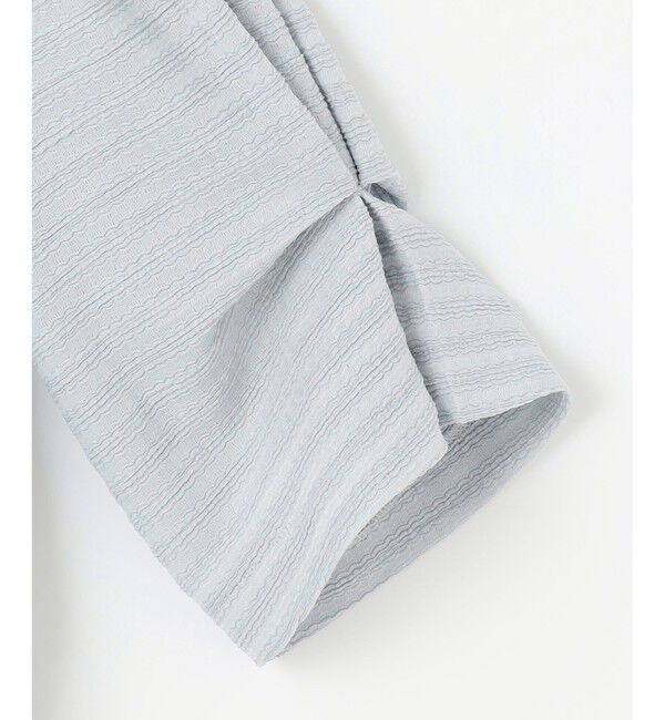 組曲「【WEB限定】ボーダージャガード タック袖ブラウス」|シャツ・ブラウス|