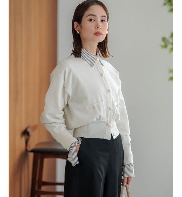 組曲「【WEB限定色あり】ELENA パールボタン ニットジャケット」|カーディガン|ﾊﾟｰﾙﾎﾜ