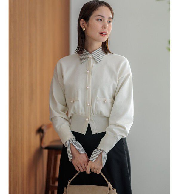 組曲「【WEB限定色あり】ELENA パールボタン ニットジャケット」|カーディガン|