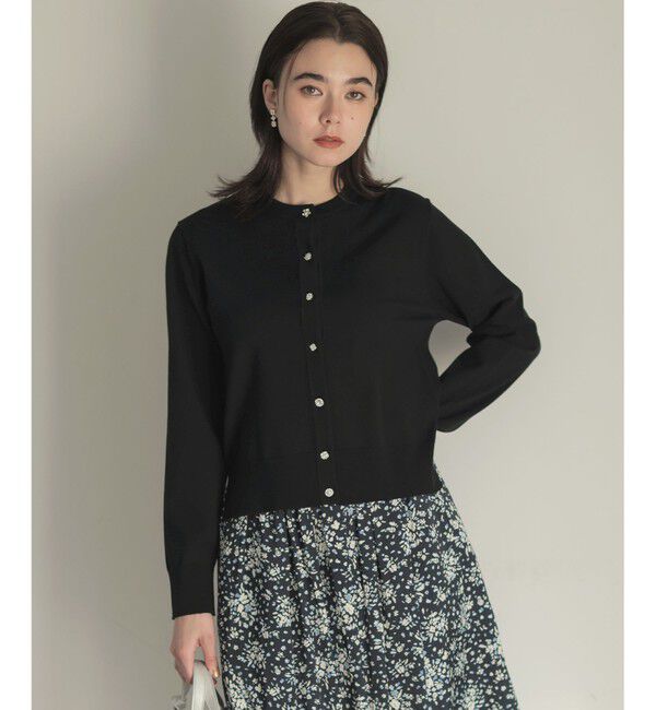 組曲「アトランダムビジューボタンカーディガン」|カーディガン|ブラック系