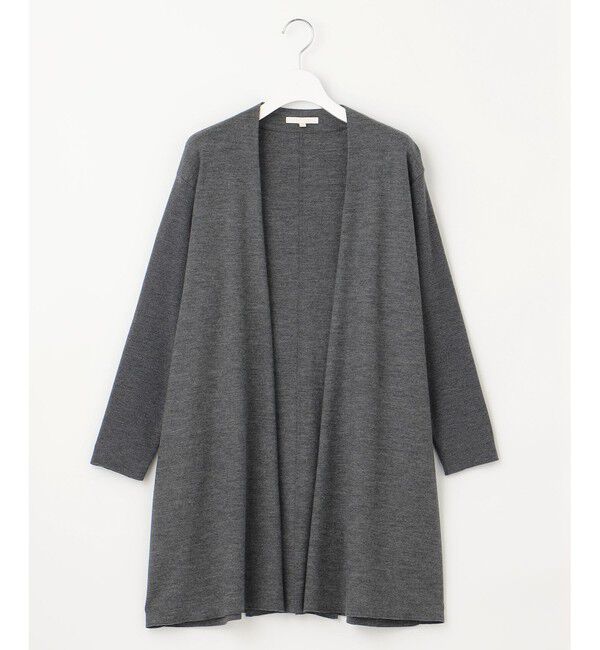 自由区「【洗える】ウールニットコンビジャージー ライトアウター」|カーディガン|