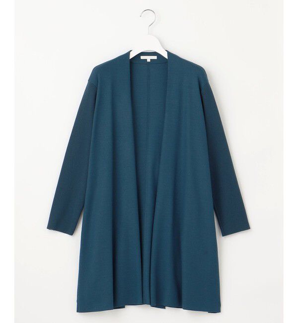 自由区「【洗える】ウールニットコンビジャージー ライトアウター」|カーディガン|