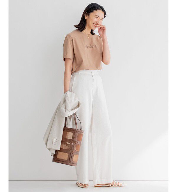 23区「【洗える】リネンレーヨンストレッチ ワイド パンツ」|その他|