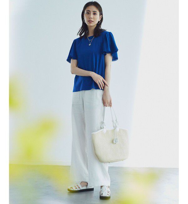 23区「【洗える】リネンレーヨンストレッチ ワイド パンツ」|その他|