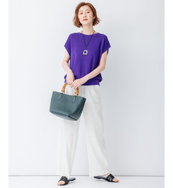 23区「【洗える】リネンレーヨンストレッチ ワイド パンツ」|その他|