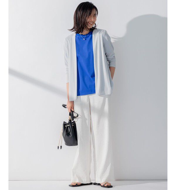 23区「【洗える】リネンレーヨンストレッチ ワイド パンツ」|その他|