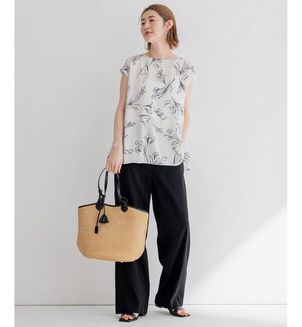 23区「【洗える】リネンレーヨンストレッチ ワイド パンツ」|その他|