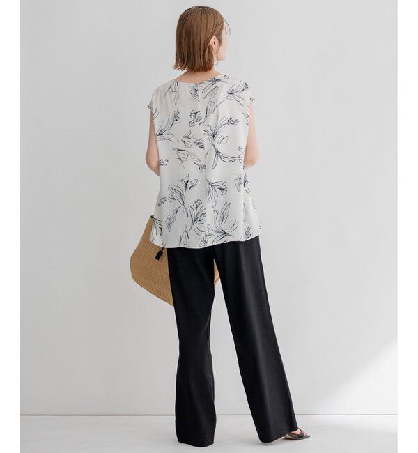 23区「【洗える】リネンレーヨンストレッチ ワイド パンツ」|その他|