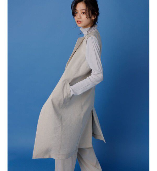 23区「【洗える】リネンレーヨンストレッチ ワイド パンツ」|その他|