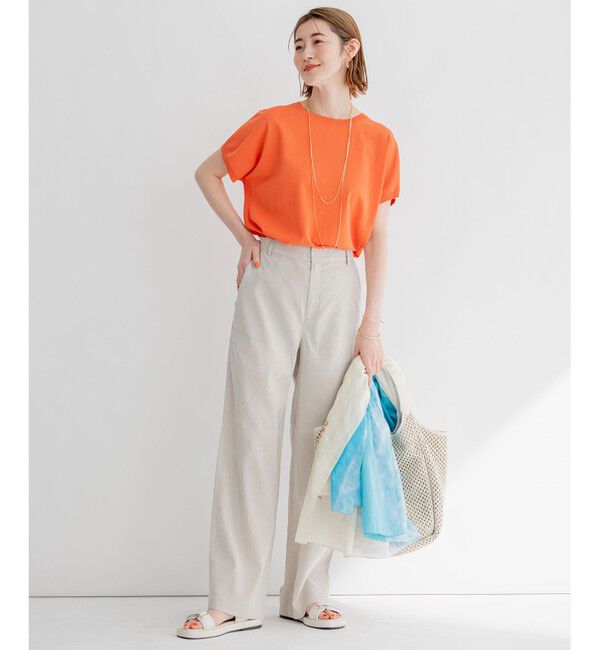 23区「【洗える】リネンレーヨンストレッチ ワイド パンツ」|その他|