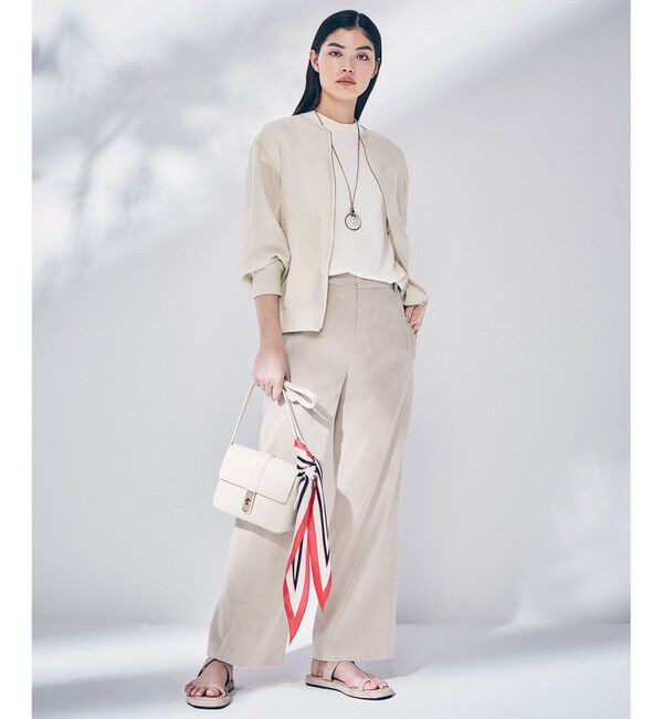 23区「【洗える】リネンレーヨンストレッチ ワイド パンツ」|その他|