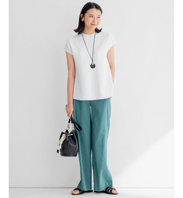 23区「【洗える】リネンレーヨンストレッチ ワイド パンツ」|その他|