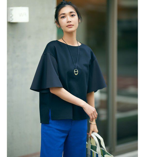 23区「【洗える】リネンレーヨンストレッチ ワイド パンツ」|その他|