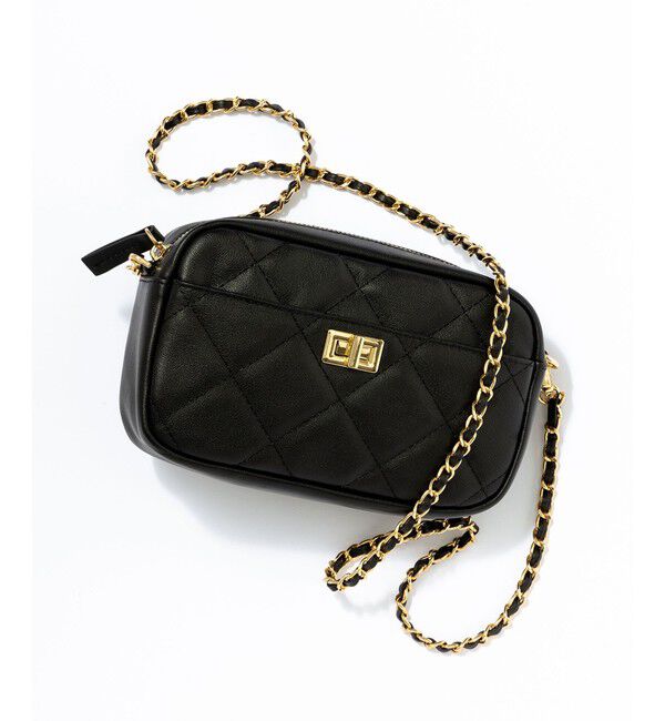 23区「ファスナー キルティング ショルダーバッグ」|ショルダー・メッセンジャー|ブラック系