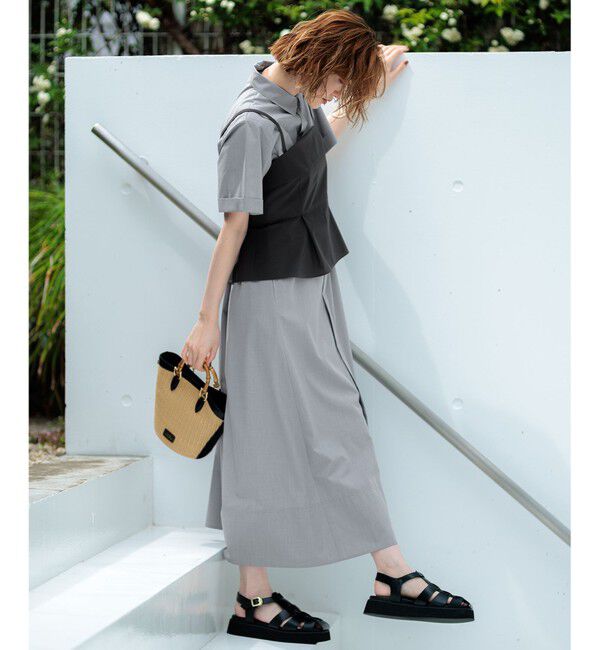 23区「【CLASSY.コラボ】ビスチェコンビ シャツワンピース」|ワンピース|