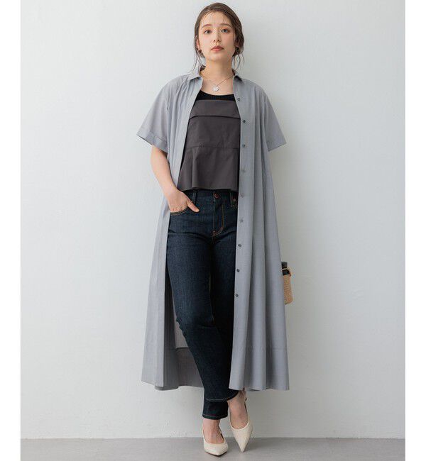 23区「【CLASSY.コラボ】ビスチェコンビ シャツワンピース」|ワンピース|