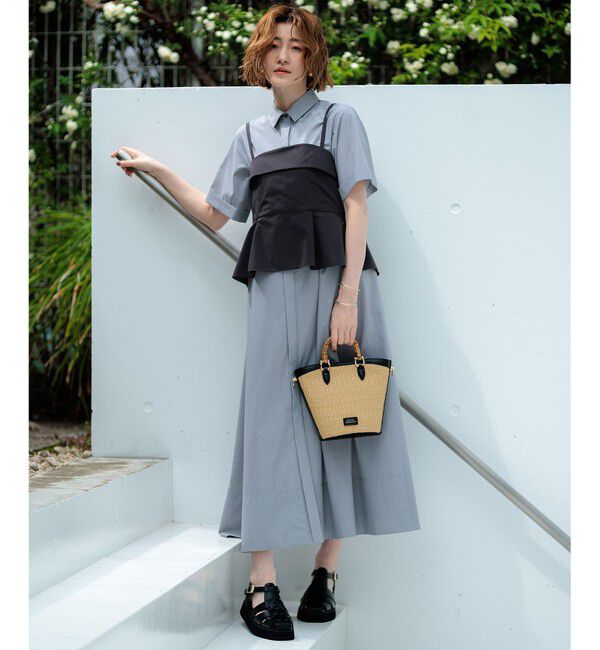 23区「【CLASSY.コラボ】ビスチェコンビ シャツワンピース」|ワンピース|