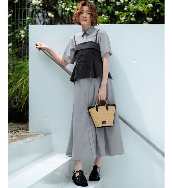 23区「【CLASSY.コラボ】ビスチェコンビ シャツワンピース」|ワンピース|