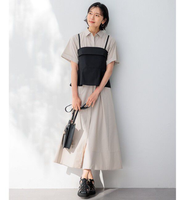 23区「【CLASSY.コラボ】ビスチェコンビ シャツワンピース」|ワンピース|