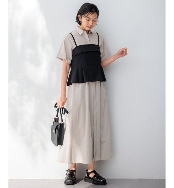 23区「【CLASSY.コラボ】ビスチェコンビ シャツワンピース」|ワンピース|