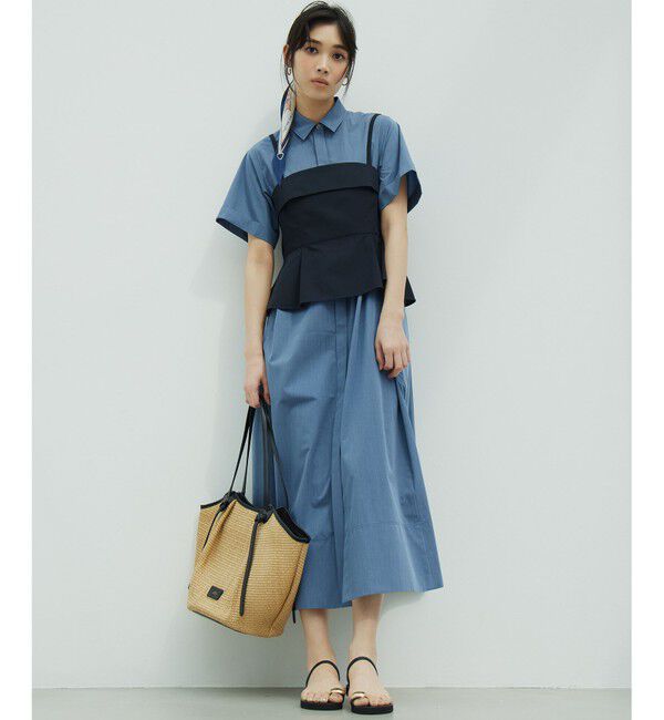 23区「【CLASSY.コラボ】ビスチェコンビ シャツワンピース」|ワンピース|