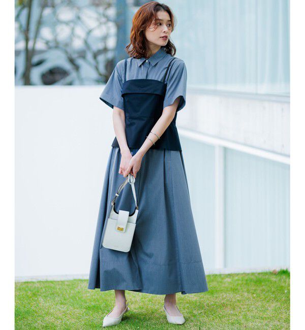 23区「【CLASSY.コラボ】ビスチェコンビ シャツワンピース」|ワンピース|