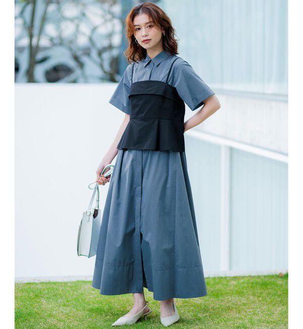 23区「【CLASSY.コラボ】ビスチェコンビ シャツワンピース」|ワンピース|