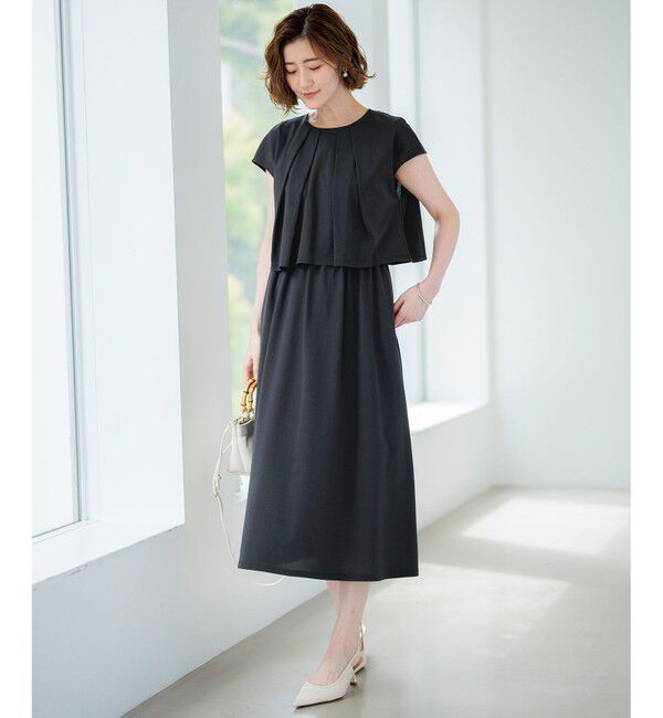 23区「【洗える】ドライコットンジャージー レイヤードワンピース」|ワンピース|