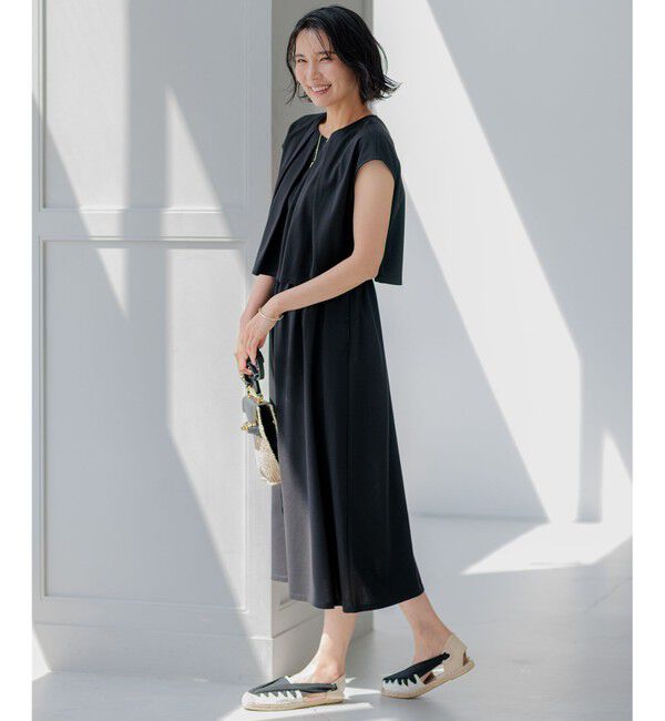 23区「【洗える】ドライコットンジャージー レイヤードワンピース」|ワンピース|