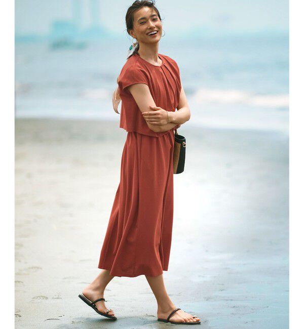 23区「【洗える】ドライコットンジャージー レイヤードワンピース」|ワンピース|