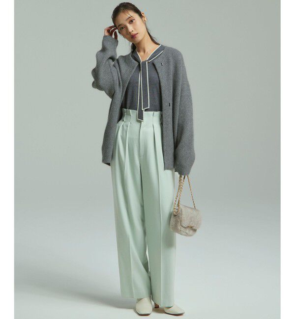 23区「【CLASSY.11月号掲載/洗える】ラクーンブレンドダブルフェイス ニットカーディガン」|カーディガン|