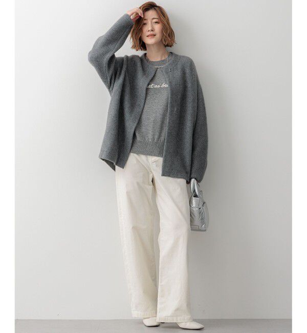 23区「【CLASSY.11月号掲載/洗える】ラクーンブレンドダブルフェイス ニットカーディガン」|カーディガン|