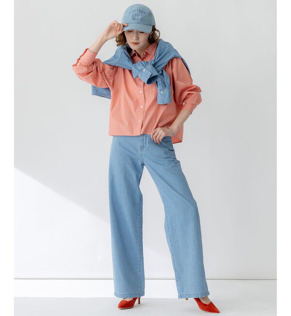 23区「【GLOW5月号掲載/洗える】ライトダンガリー ワイドパンツ」|デニム|