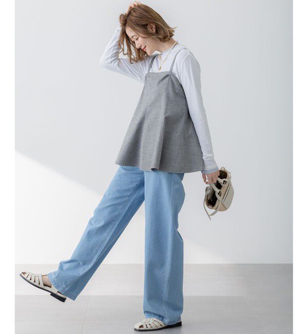 23区「【GLOW5月号掲載/洗える】ライトダンガリー ワイドパンツ」|デニム|