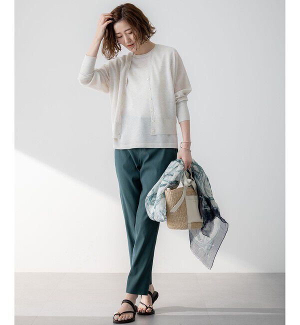 23区「【洗える】シャイニーシアー ドルマンスリーブ カーディガン」|カーディガン|