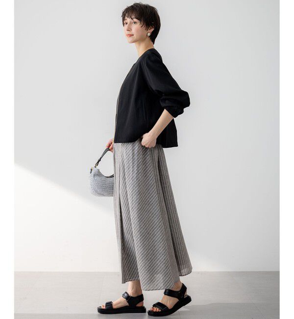 23区「【洗える】リネンレーヨンストレッチ ブルゾン」|ブルゾン・スタジャン|