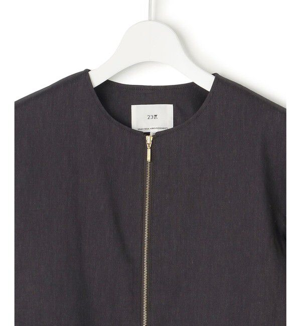 23区「【洗える】リネンレーヨンストレッチ ブルゾン」|ブルゾン・スタジャン|