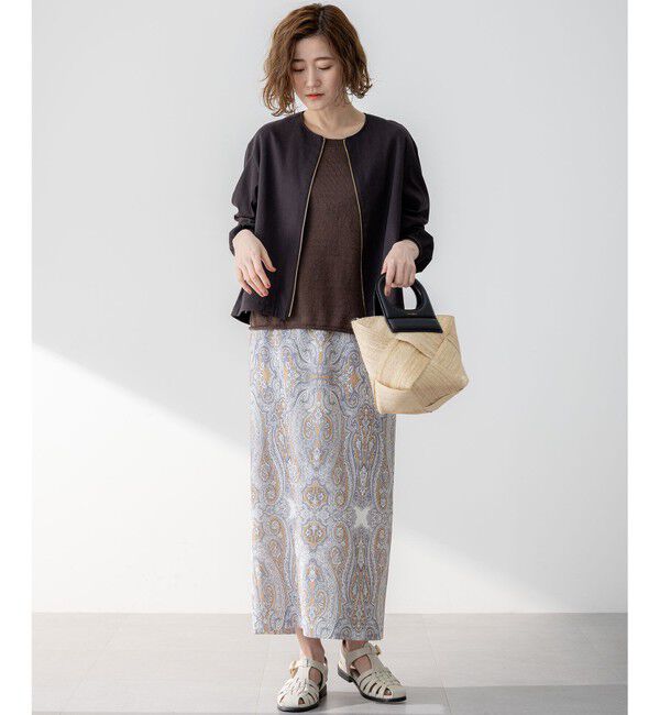 23区「【洗える】リネンレーヨンストレッチ ブルゾン」|ブルゾン・スタジャン|