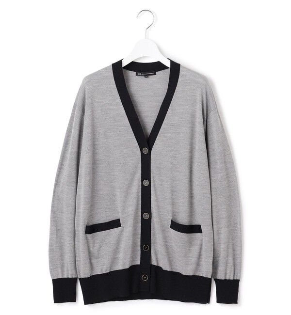 23区「【洗える】サステナブルウール Vネック バイカラー カーディガン」|カーディガン|