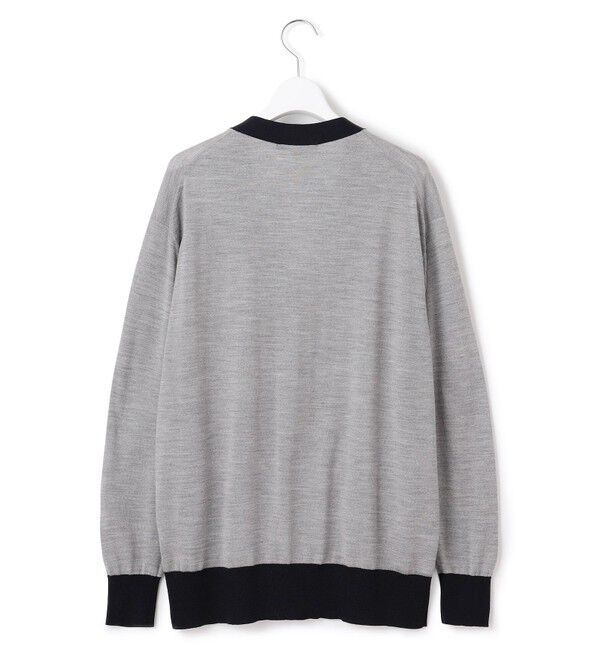 23区「【洗える】サステナブルウール Vネック バイカラー カーディガン」|カーディガン|