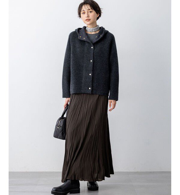23区「【VERY掲載】ラクーンブレンドダブルフェイス ニット フーディー」|カーディガン|