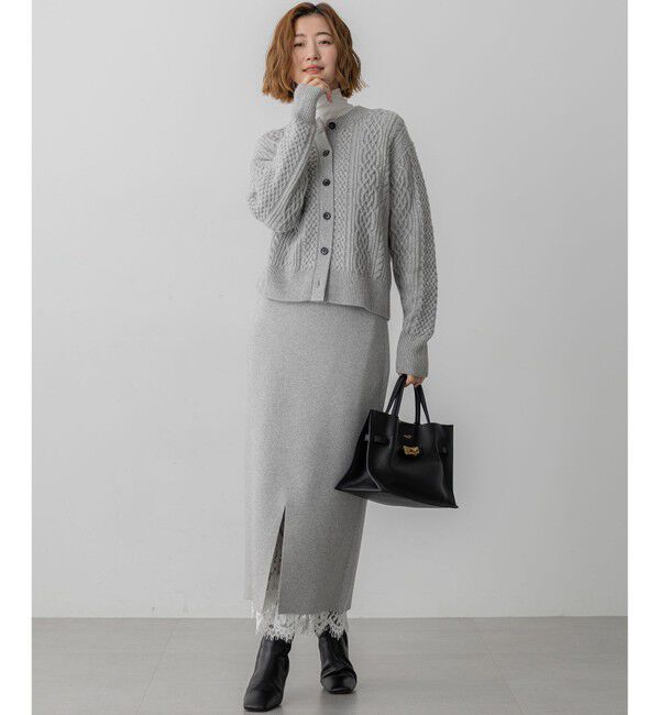 23区「【洗える】カシミヤブレンド ケーブルニットカーディガン」|カーディガン|