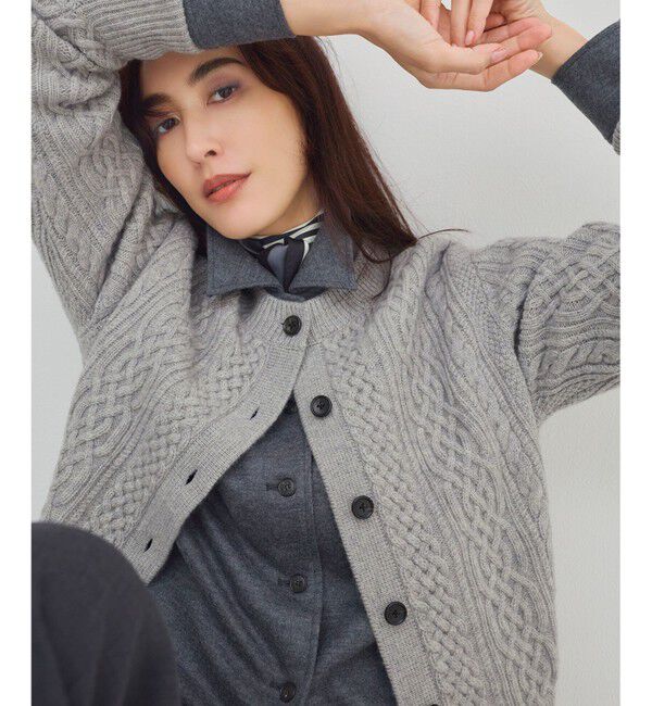 23区「【洗える】カシミヤブレンド ケーブルニットカーディガン」|カーディガン|